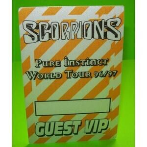 Scorpions Pure Instinct World Tour VIP Backstage Pass Original 1996 Hard Rock